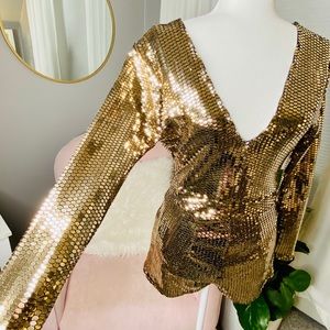 Gold Sequin Shorts Romper